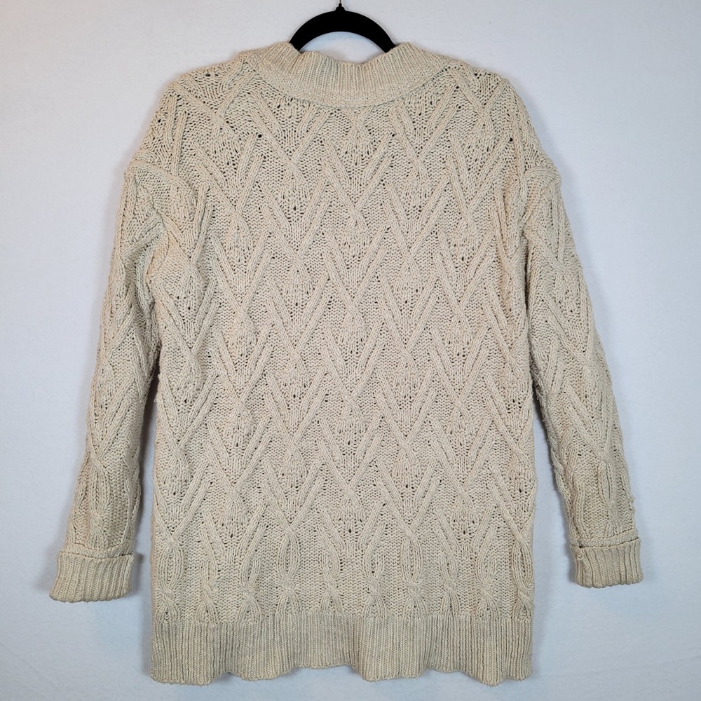 Free People Womens Montana Cable Knit Grandpa Cardigan Sweater Size XS Beige - Picture 7 of 10